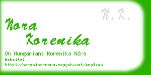 nora korenika business card
